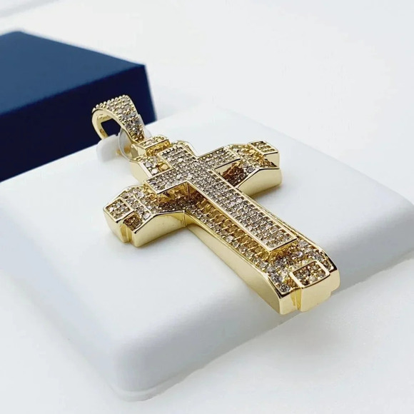 14K Gold Plated Cubic Zircon Pendant, EVBRS509 - Picture 9 of 10